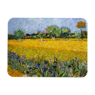 Magnet Flexible Vue d'Arles avec Irises Vincent van Gogh peinture