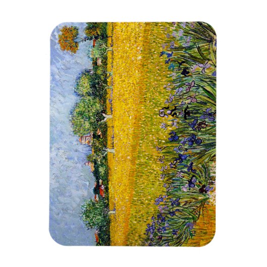 Magnet Flexible Vue d'Arles avec Irises Vincent van Gogh peinture (Vertical)