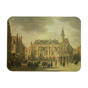 Magnet Flexible Vue de hôtel de ville dans le carré du marché d