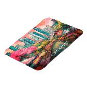 Magnet Flexible Vue de la ville de Singapour colorée (Côté Gauche)