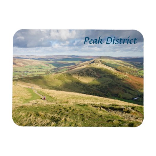 Magnet Flexible Vue de Mam Tor, Peak District photo souvenir (Horizontal)