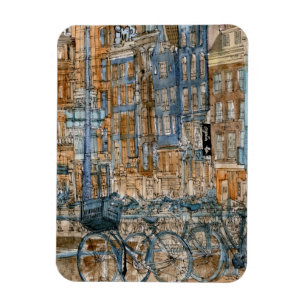 Magnet Flexible Vue de New York City d'aquarelle des destinations