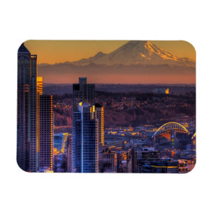 Magnet Flexible Vue de paysage urbain de Seattle du centre, le