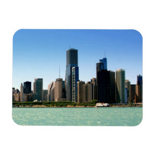 Magnet Flexible Vue d'horizon de Chicago par le lac Michigan