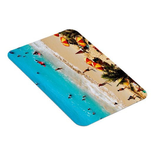 Magnet Flexible Vue Élevée Sur La Plage De Waikiki, Honolulu (Côté Droit)