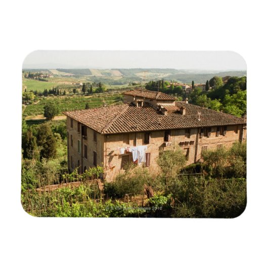 Magnet Flexible Vue en grand angle d'un bâtiment, San Gimignano, (Horizontal)
