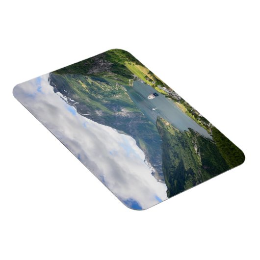 Magnet Flexible Vue Geirangerfjord en Norvège aimant rectangulaire (Côté Droit)