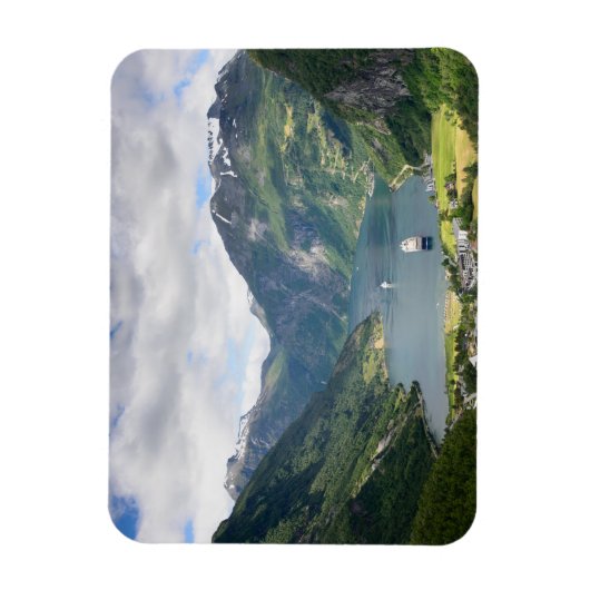 Magnet Flexible Vue Geirangerfjord en Norvège aimant rectangulaire (Vertical)