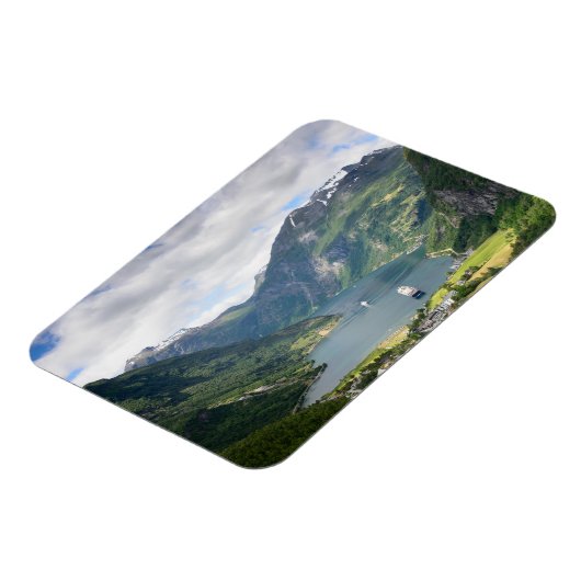 Magnet Flexible Vue Geirangerfjord en Norvège aimant rectangulaire (Côté Gauche)