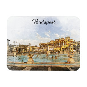 Magnet Flexible Vue panoramique de Budapest Hongrie vintage