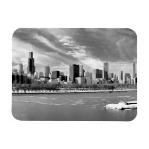 Magnet Flexible Vue panoramique de Chicago en hiver