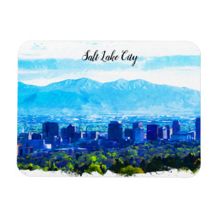 Magnet Flexible Vue panoramique de Salt Lake City Utah