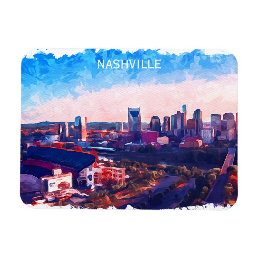 Magnet Flexible Vue panoramique du Tennessee de Nashville (Horizontal)