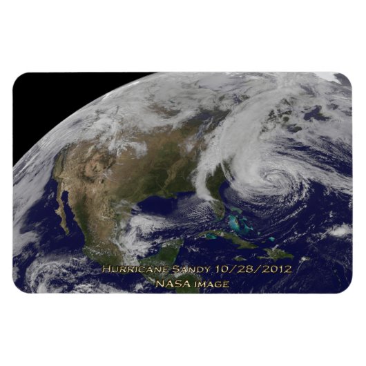 Magnet Flexible Vue satellite de l'ouragan Sandy (Horizontal)