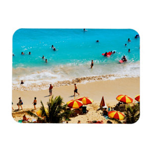Magnet Flexible Vue surélevée de la scène de Waikiki Beach, Honolu