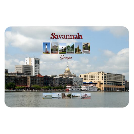 Magnet Flexible Vues de Savannah, Géorgie (Horizontal)