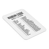 Magnet Flexible Wabun Code 和文モールス符号 Kana Morse Chart (Côté Droit)