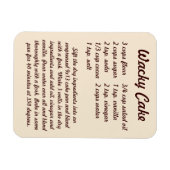Magnet Flexible Wacky Cake Recette de l'aimant frigo (Horizontal)