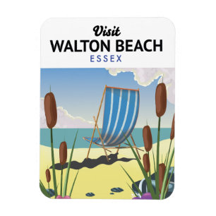 Magnet Flexible Walton Beach, Essex Affiche de voyage en bord de m