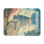 Magnet Flexible Washington DC Capitale Voyage Art Rétro (Horizontal)