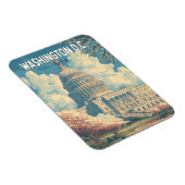 Magnet Flexible Washington DC Capitol Travel Art Vintage (Côté Droit)