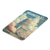 Magnet Flexible Washington DC Capitol Travel Art Vintage (Côté Gauche)