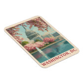 Magnet Flexible Washington DC - Cherry Blossoms & Capitol Building (Côté Droit)