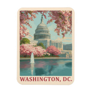 Magnet Flexible Washington DC - Cherry Blossoms & Capitol Building