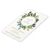 Magnet Flexible Watercolor Greenery Wedding Enregistrer la date In (Côté Gauche)