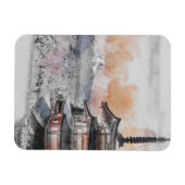 Magnet Flexible Watercolor Japanese Pagoda & Mt. Fuji (Horizontal)