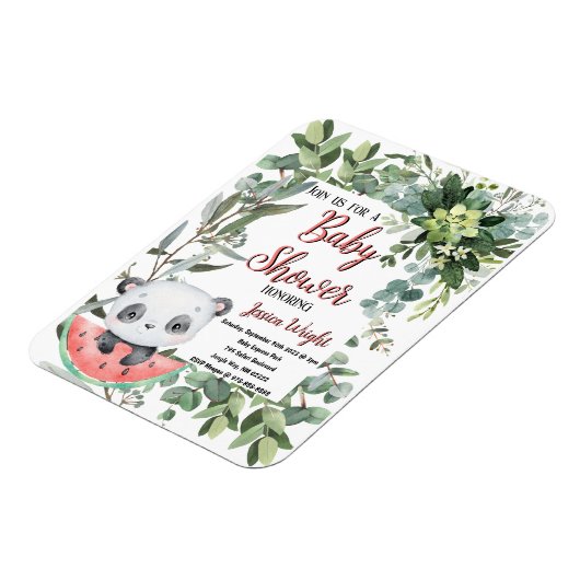 Magnet Flexible Watermelon Panda Watercolor Baby shower (Côté Gauche)
