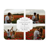 Magnet Flexible Wedding Collage 4 Custom Photos Minimalist Modern (Horizontal)