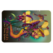 Magnet Flexible Weedy Seadragon avec orchidées (Horizontal)