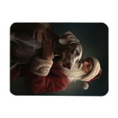 Magnet Flexible Weimaraner avec Noël Festif du Père Noël (Horizontal)