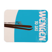 Magnet Flexible Wengen, Suisse, Affiche de ski (Horizontal)