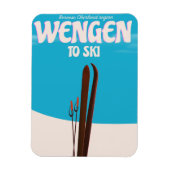Magnet Flexible Wengen, Suisse, Affiche de ski (Vertical)