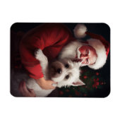 Magnet Flexible West Highland White Terrier Santa Claus Noël (Horizontal)