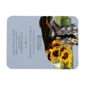 Magnet Flexible Western Boots Sunflowers Rustic Wedding (Horizontal)