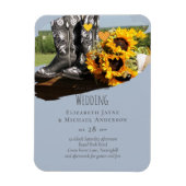 Magnet Flexible Western Boots Sunflowers Rustic Wedding (Vertical)