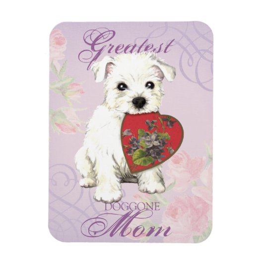 Magnet Flexible Westie Heart Maman (Vertical)
