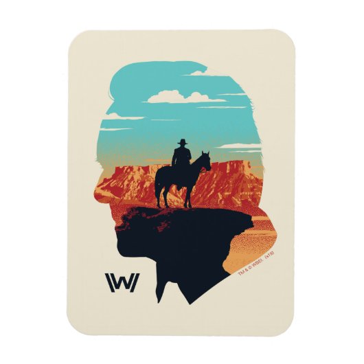 Magnet Flexible Westworld | Dr Ford Silhouette Of Man en noir (Vertical)