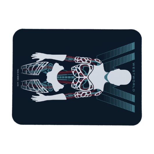 Magnet Flexible Westworld | Squelette Android sur logo (Horizontal)