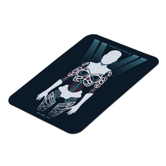 Magnet Flexible Westworld | Squelette Android sur logo (Côté Gauche)