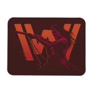 Magnet Flexible Westworld   Wyatt À Fusil Sur Logo