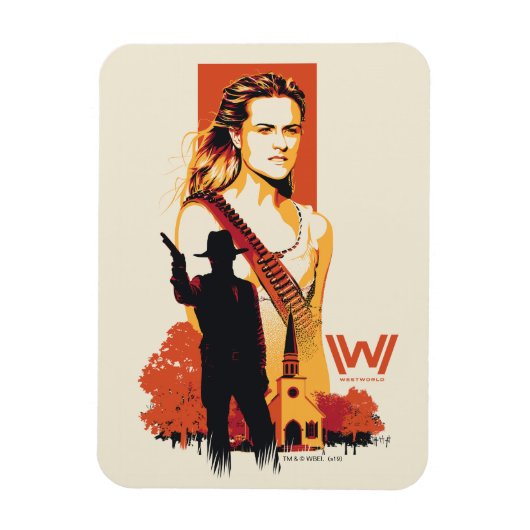 Magnet Flexible Westworld | Wyatt & Man en noir à l'église blanche (Vertical)