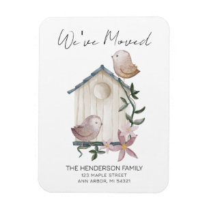 Magnet Flexible We've Moved Birdhouse New Home Moving Announcement