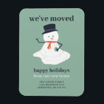 Magnet Flexible We've Moved Christmas Snowman Holiday Funny Cute<br><div class="desc">Cute Christmas theme moving announcement magnetic card with cute melting snowman illustration. Designed and illustrated with love by Kristine Lee Designs www.kristineleedesigns.com</div>