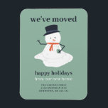 Magnet Flexible We've Moved Christmas Snowman Holiday Funny Cute<br><div class="desc">Cute Christmas theme moving announcement magnetic card with cute melting snowman illustration. Designed and illustrated with love by Kristine Lee Designs www.kristineleedesigns.com</div>