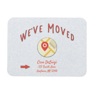 Magnet Flexible We've Moved Computer Online Map Icon Announcement