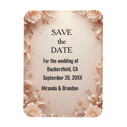 Magnet Flexible What flower wedding  invtation  (Vertical)